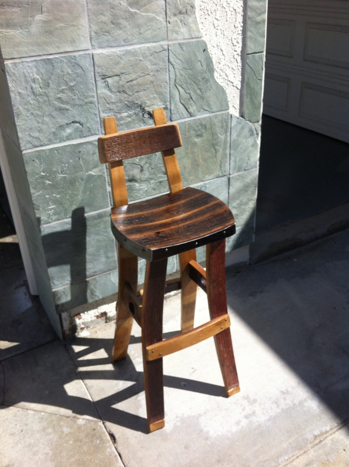 Wine Barrel Barstool (Small Back)