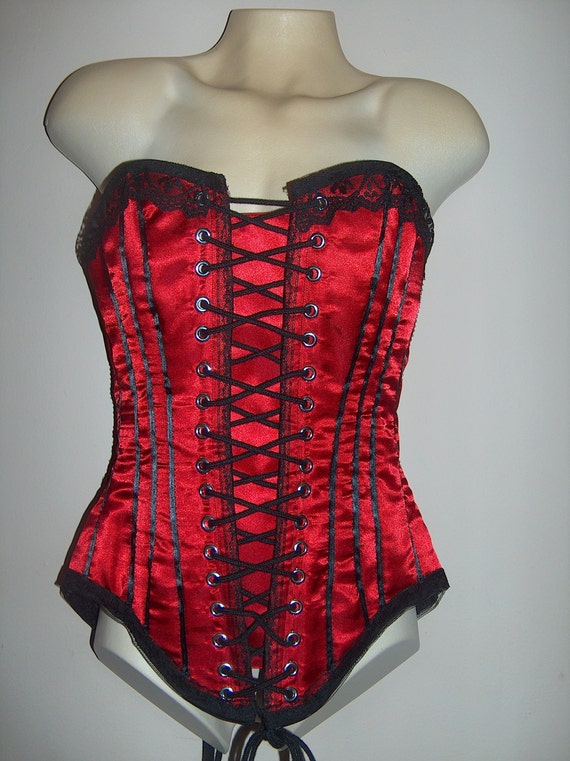 Corset Lace Up Front And Back With Ribbon And Lace Trim Size Xtra Small Small 6785