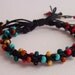 Kumihimo Beaded Bracelet, Hemp and Bead Bracelet, Adjustable, Cherokee
