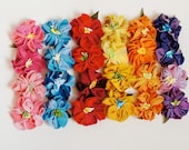 Wholesale flower hair clips  handmade eco-friendly 24 childrens waldorf recycled