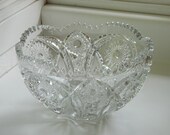 Vintage Imperial Glass Star-Burst Saw Tooth Edged Bowl
