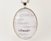 HTML Glass Pendant - Geek Jewelry