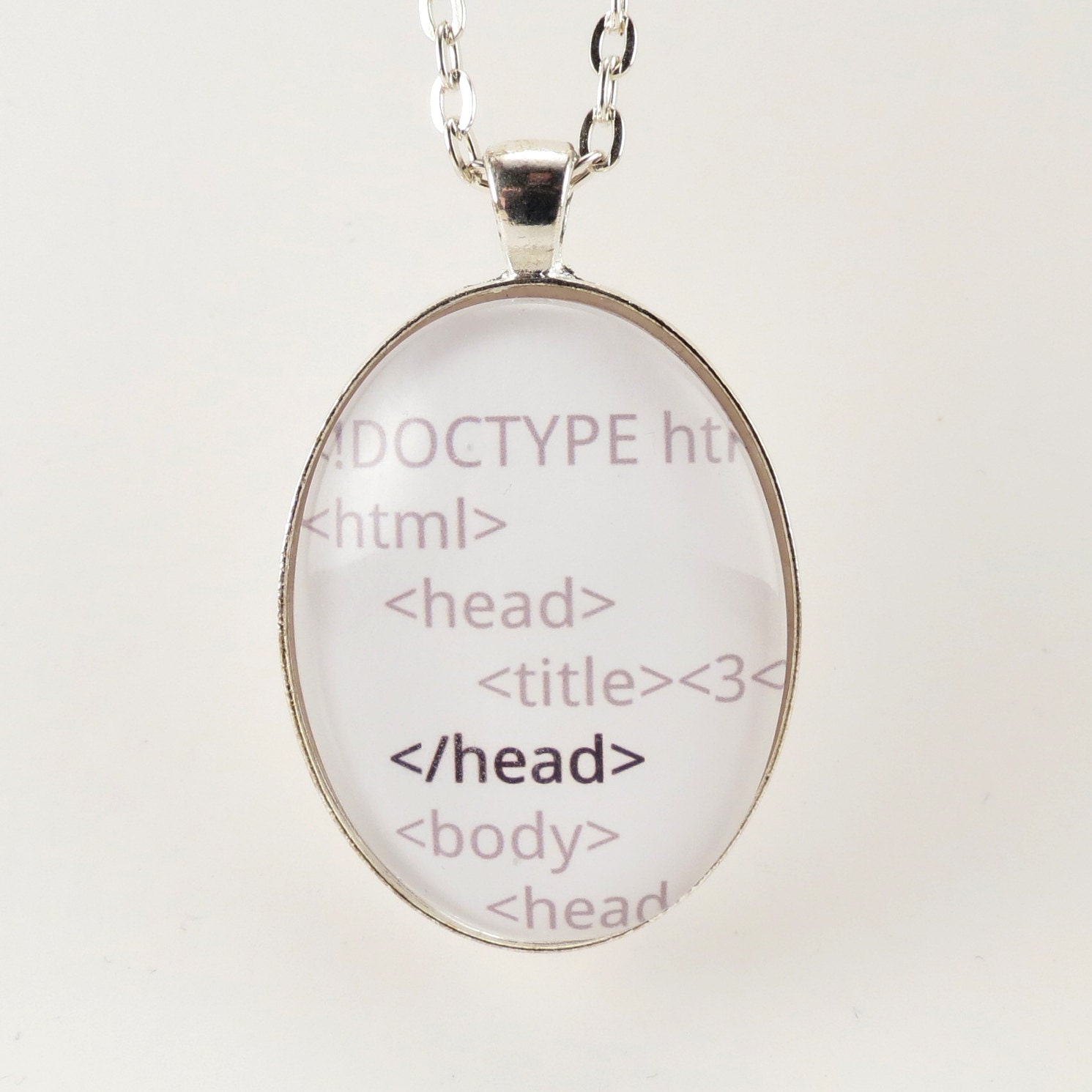 HTML Glass Pendant - Geek Jewelry