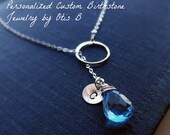 Set of Five 5 ETERNITY NECKLACES, Sterling silver Personalized Bridesmaid gifts, Lariat Y-necklace, birthstone & initial necklaces