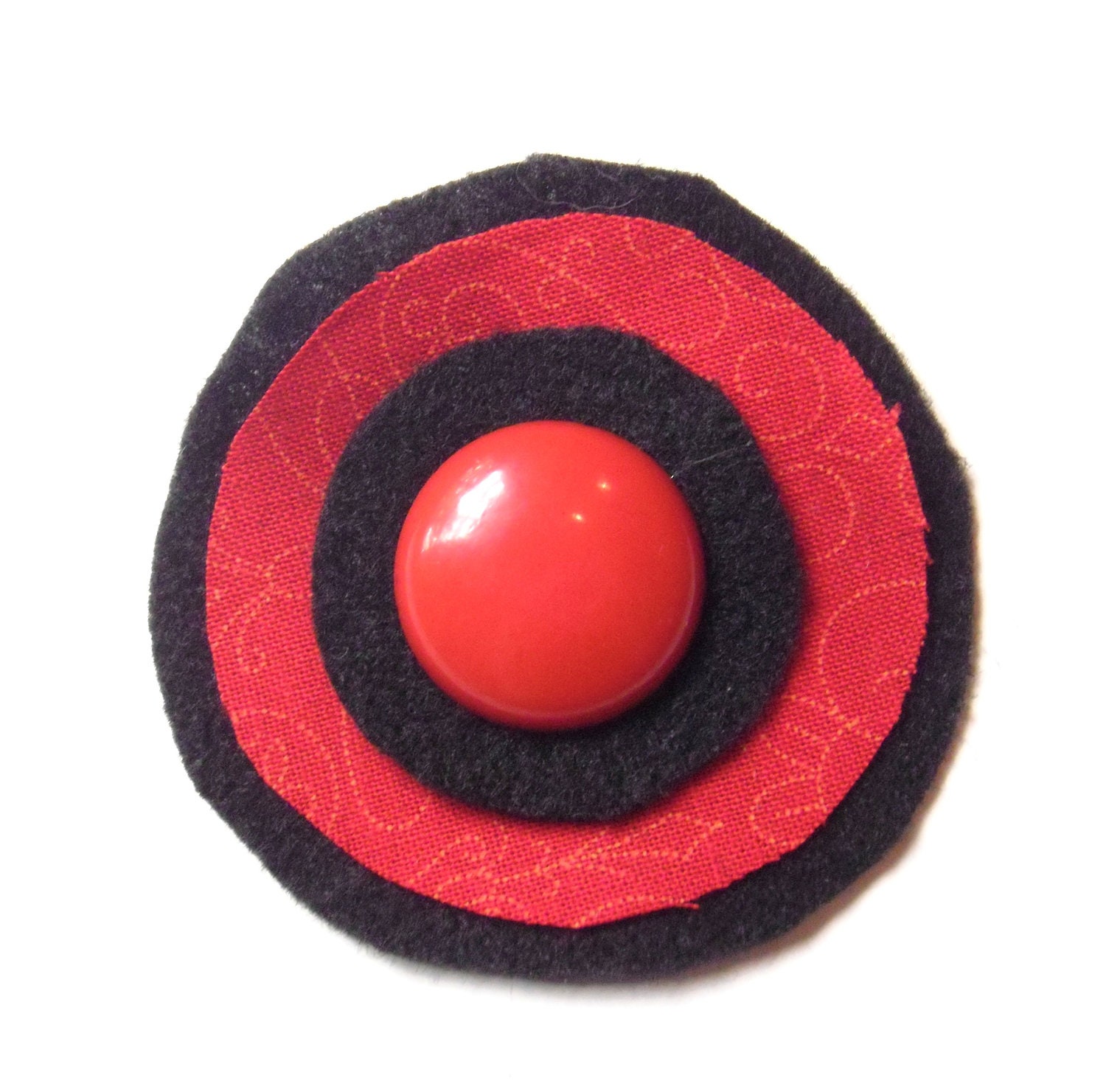 Black and Red Hair Clip 7.5 cm - EclecticHappiness