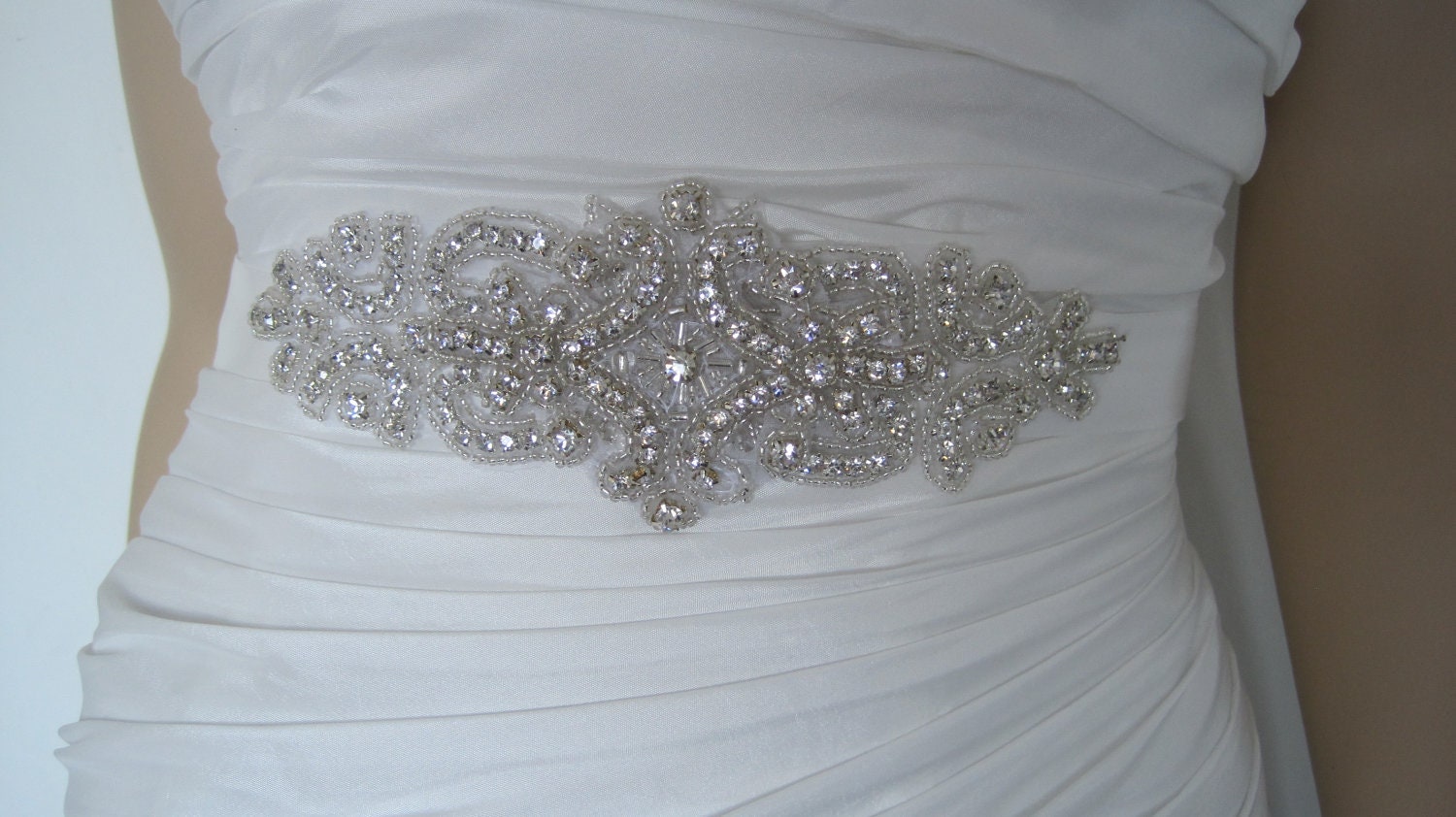 Crystal bridal sash belt beaded wedding dress sash belt rhinestone black white ,gold ivory " STAR