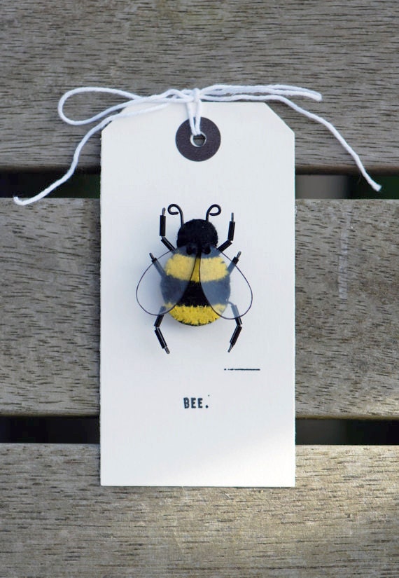 Felt Bee brooch