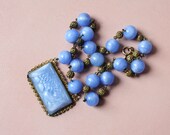 1920s necklace / deco glass necklace / FRUIT STILL LIFE / filigree beads