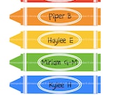 EDIBLE School Crayon Labels, Crayon Name Tags, School Lockers, Teacher's Sign