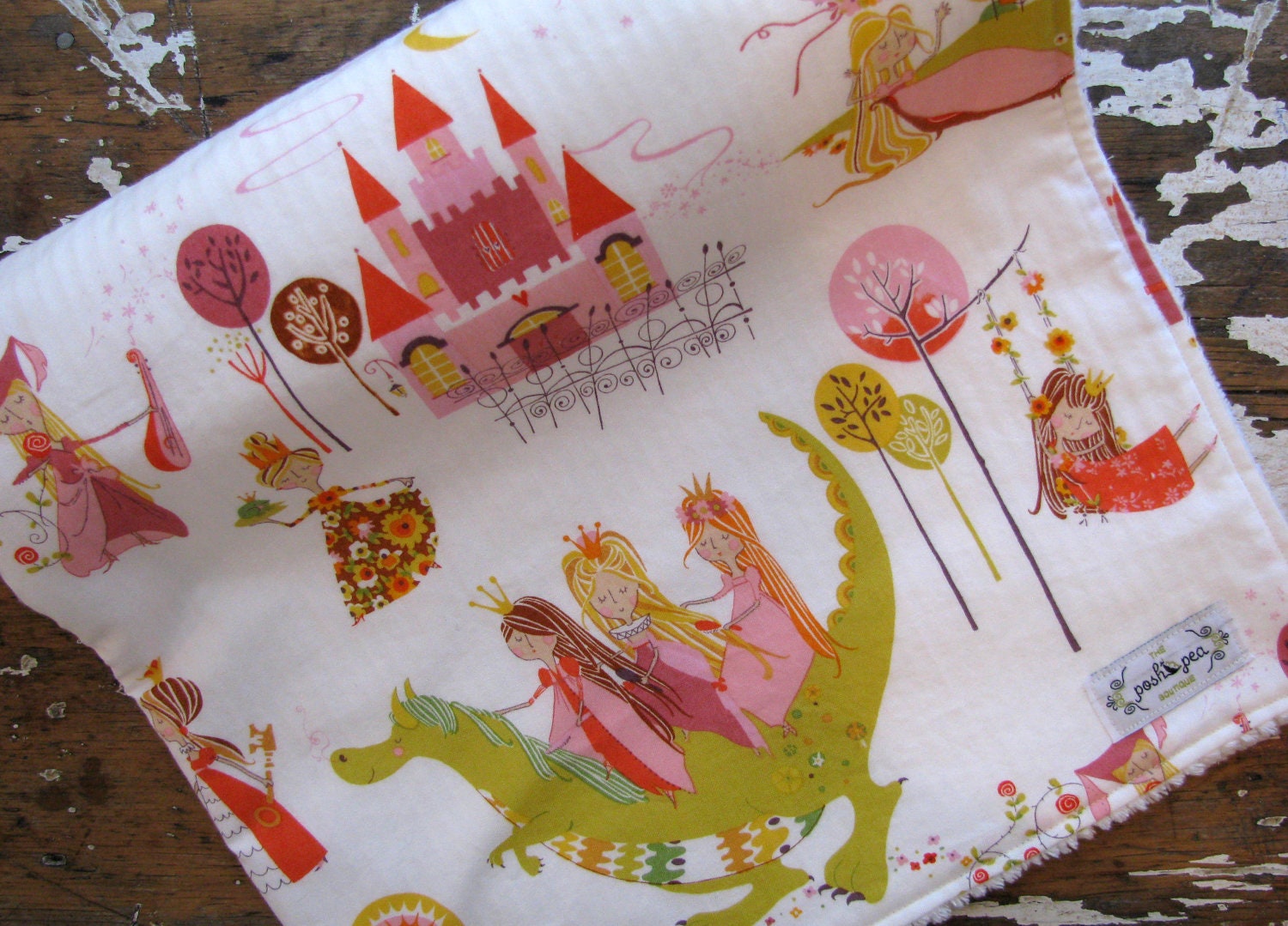 Baby Girl Baby Blanket - Princess Kingdom - You Choose Chenille or Minky Color