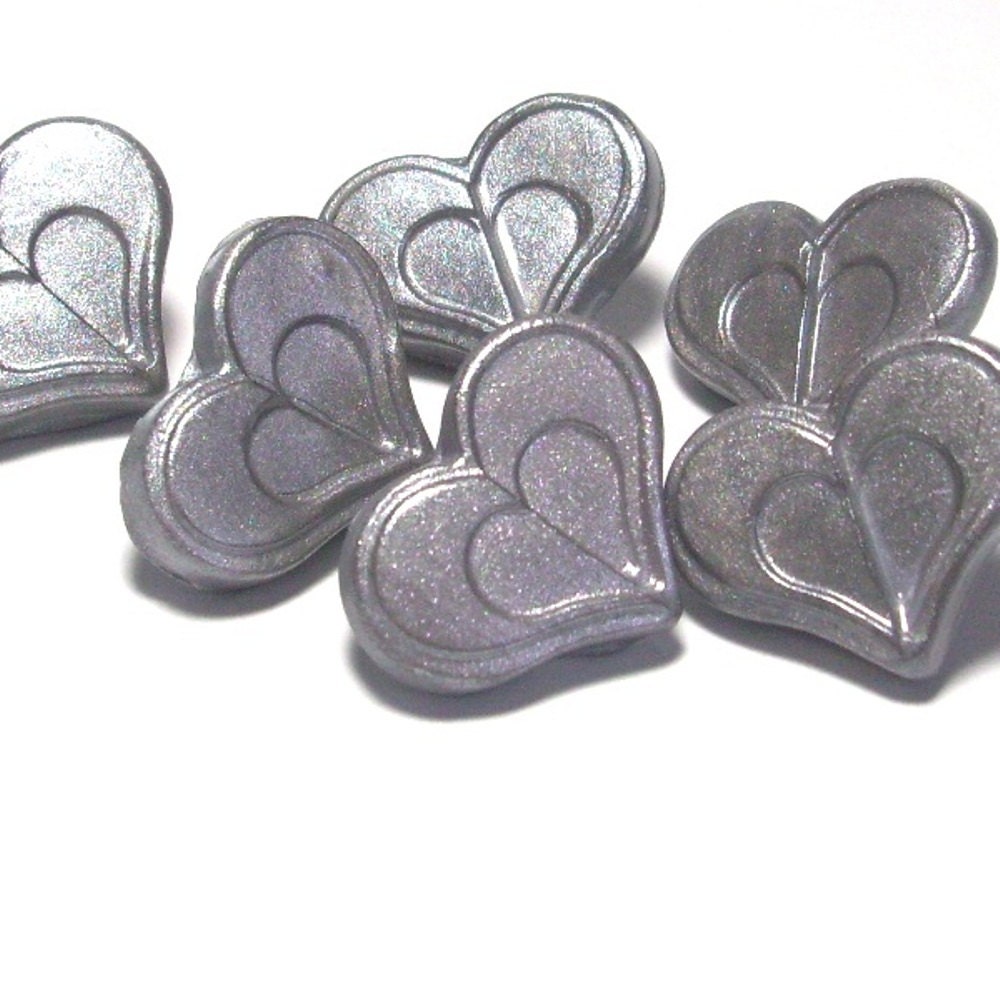 Silver Heart Thumbtacks Push Pins Wedding favors