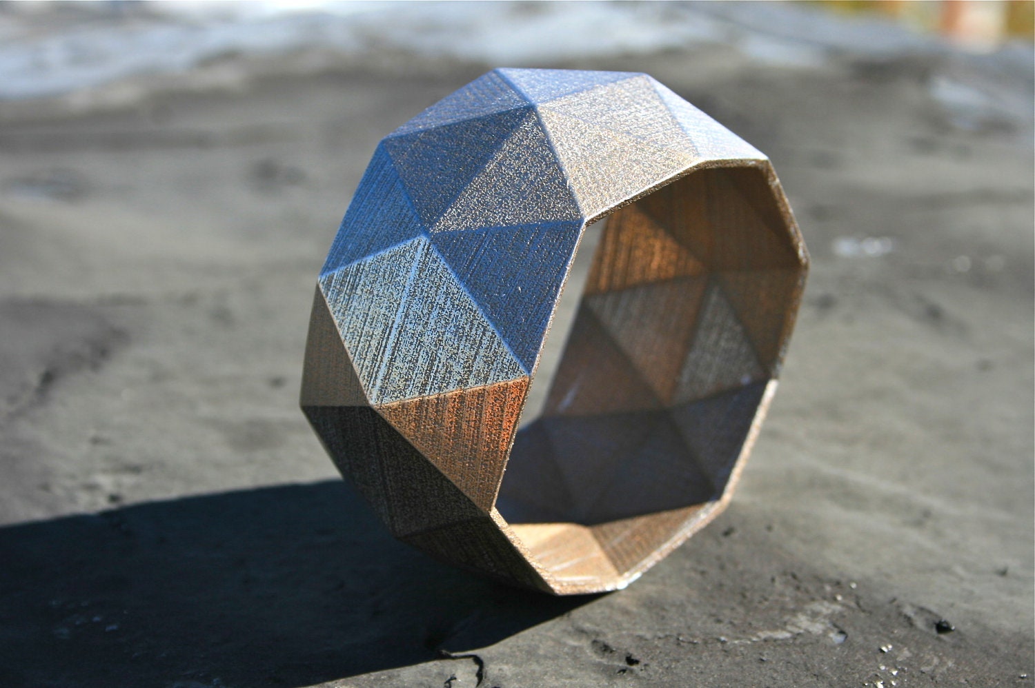 Bang Cuff - Stainless steel geometric 3C printed bracelet