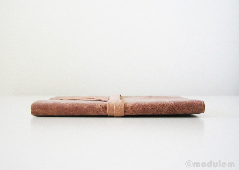 La Havana - rustic upcycled leather, handmade journal, buttery soft, notebook, bohemian, boho, taupe, blush, dark coral, brown, 4x5