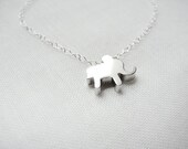 SALE 40% off Silver necklace with elephant - lucky elephant necklace - tiny silver elephant