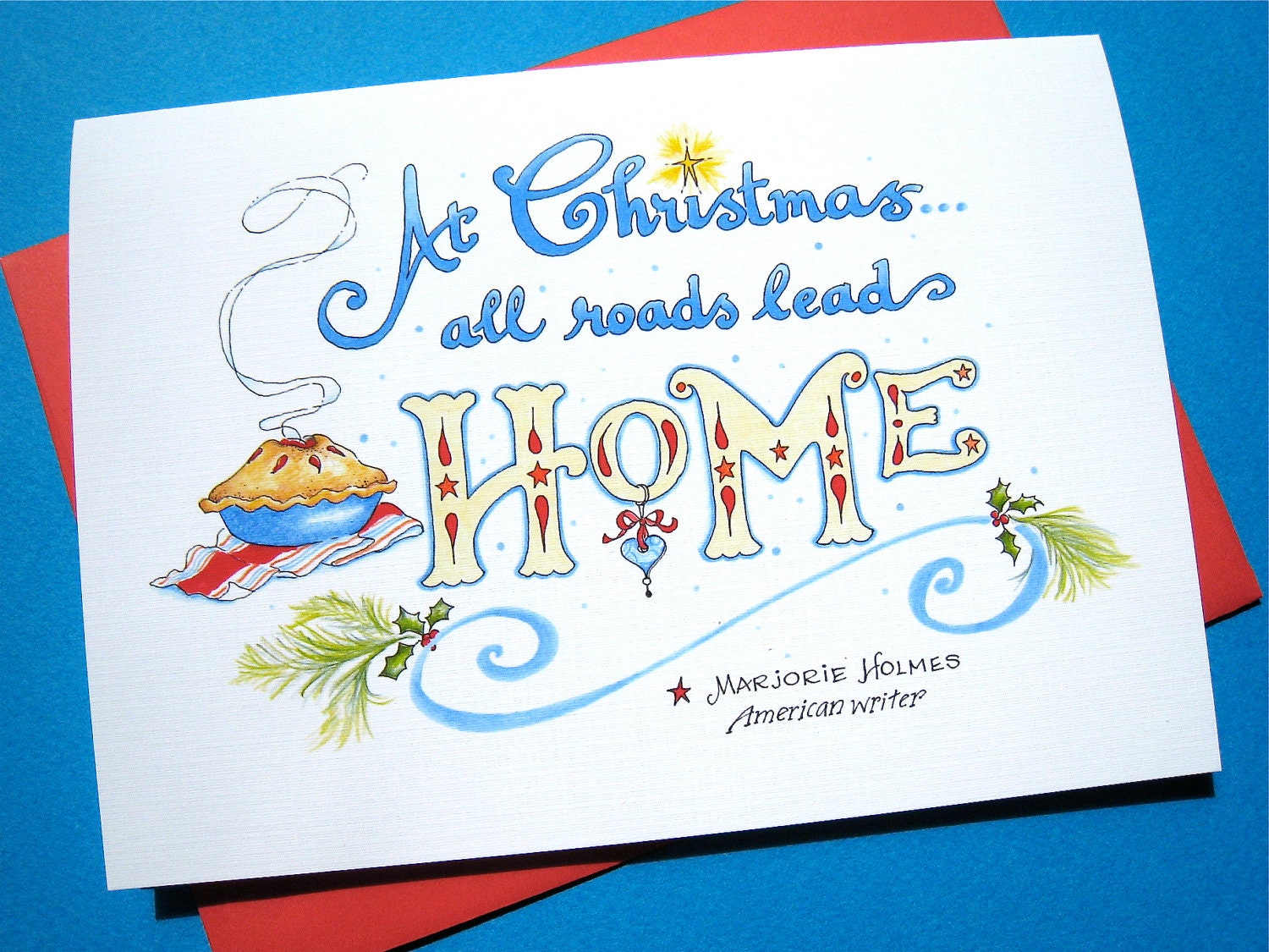 Christmas Card, Country Christmas, Home Quote - All Roads Lead Home