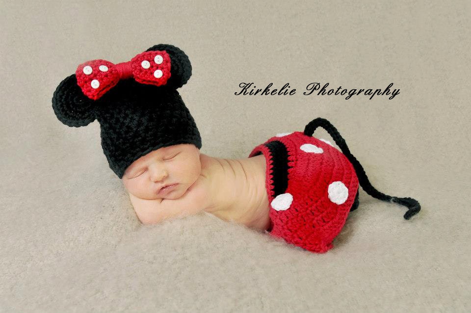 Minnie Mouse Crochet Photography Prop Hat and Skirt