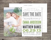 Old Fashioned Save the Date Photo Postcard