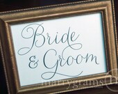 Bride & Groom Sign or Table Card - Wedding Reception Seating Signage Perfect for Sweetheart Table - Matching Table Numbers Available SS01