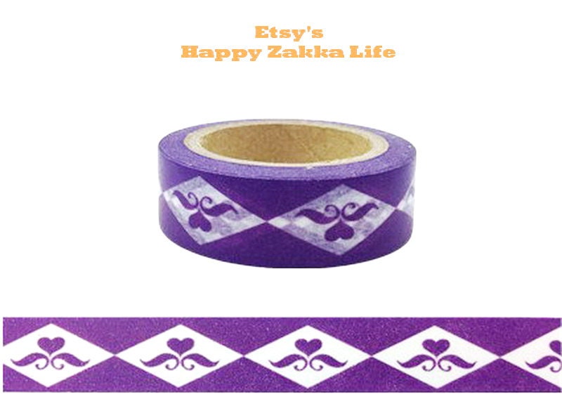 Japanese Washi Masking Tape - Purple Fasination 06 - 11 yards