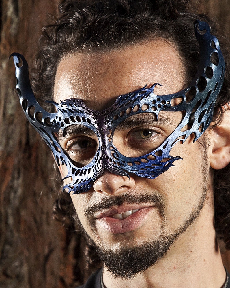 MADE TO ORDER, Sea Horse Leather Mask, Filigree, Cosmic, Fantasy, Ocean, Poseidon, Mermaid, Fae