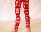 MSD Clothes Maroon Stripe Leggings For Ball Joint Dolls