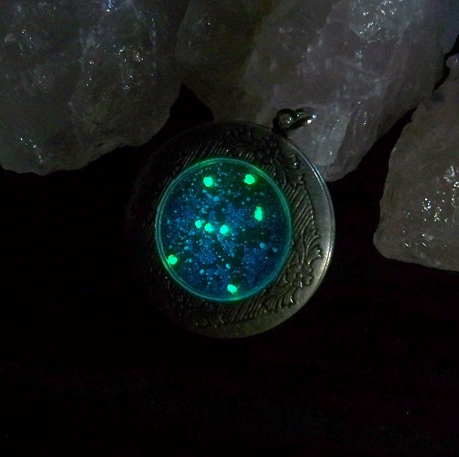 Zodiac Deep Space Locket - Orion Constellation with Glow in the Dark Stars - Clover13 Original Design