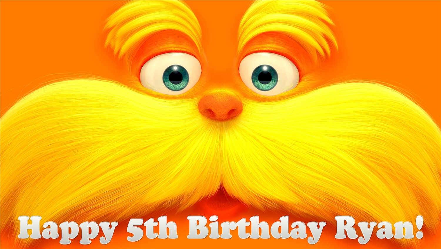 The Lorax Personalized Custom Vibrant Vinyl Birthday Banner Party Decoration