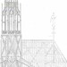 Antique Architectural Print Paris Sainte Chapelle Spire Rare Original 1856 Engraving