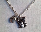 Squirrel Necklace Acorn Charm Silver Jewelry Chain Jewellery Children Nature Everyday Pendant Drop