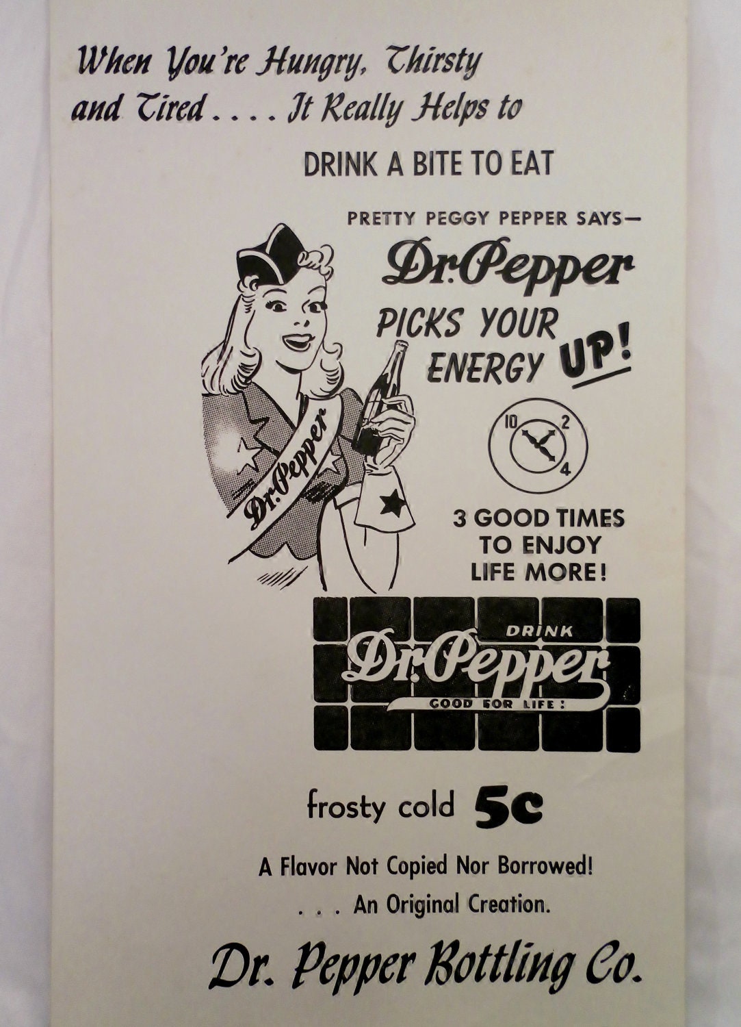 Vintage S Dr Pepper Peggy Pepper Advertising Poster