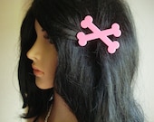 Pink Crossbones Hair Clip