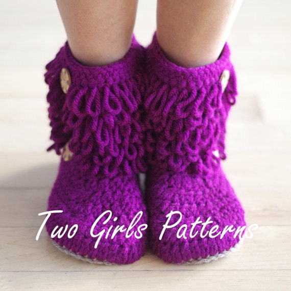 Furryluscious Women's Boots PDF crochet pattern -  Women's 5 - 11  - Pattern number 213 Instant Download