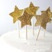 Gold Glittered Star Cupcake Topper