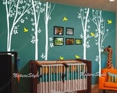 Wall Decal tree  wall decal nursery wall decal baby decal tree decal  children wall decals birds decal room decor-Tree with Flying Birds