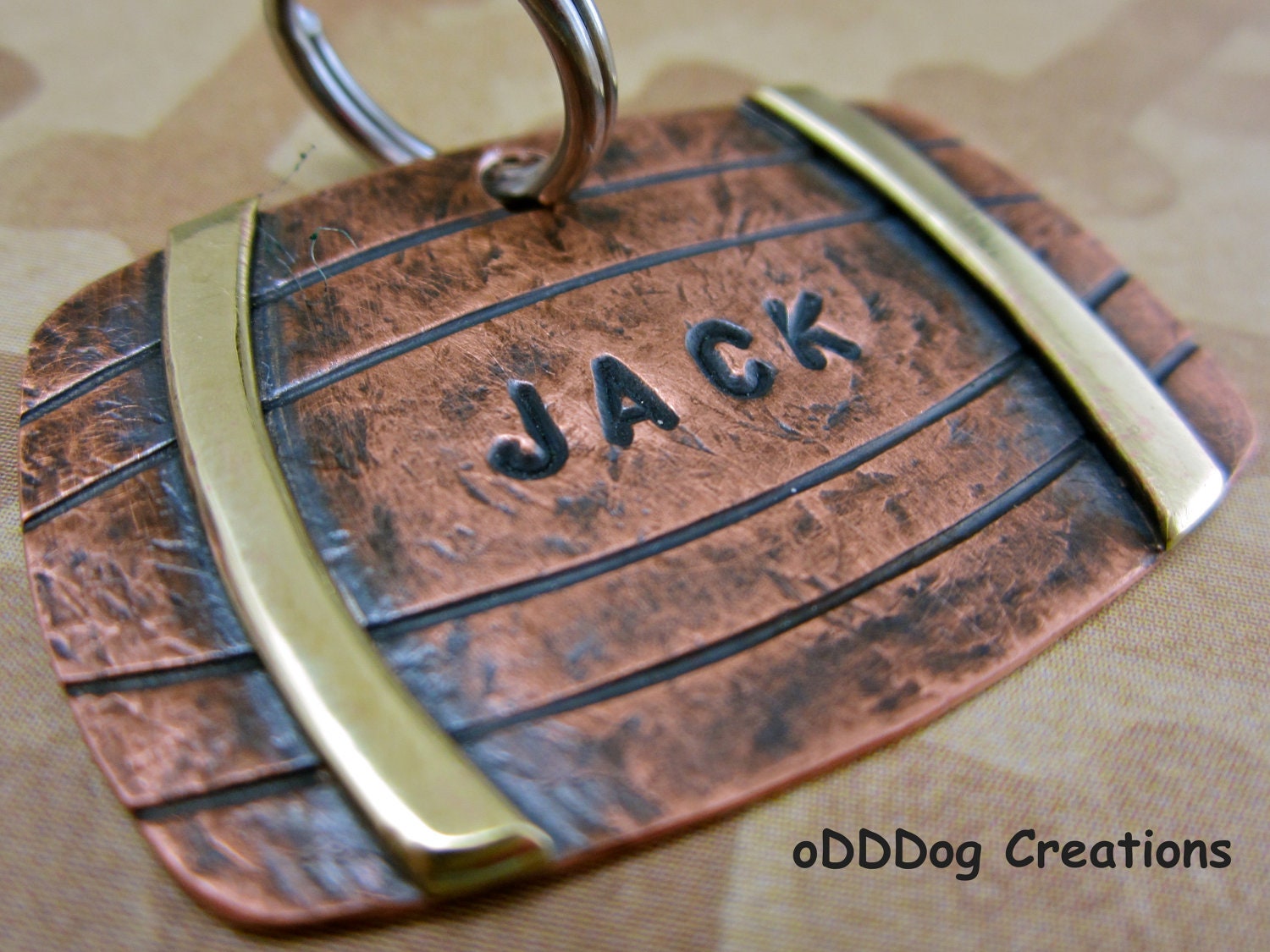 custom dog tag : The Whiskey Barrel
