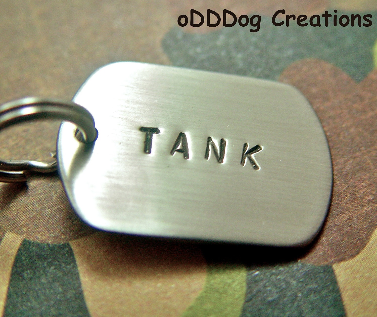 custom dog tag / military / nickel silver / brushed / small : The New-Classic Dog Tag