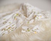 Floral GAUZE Wrap & Headband SET - Buttercup -  Newborn Photo Prop - Newborn Wrap, bow headband