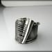 silver ring geometric coctail oxidized gift for her designer artististic
