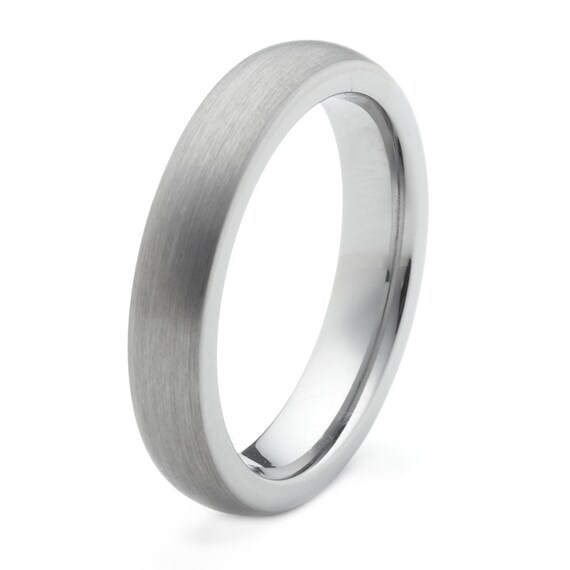 4mm Brushed Tungsten Wedding Band Ring For Men and Women - Comfort Fit