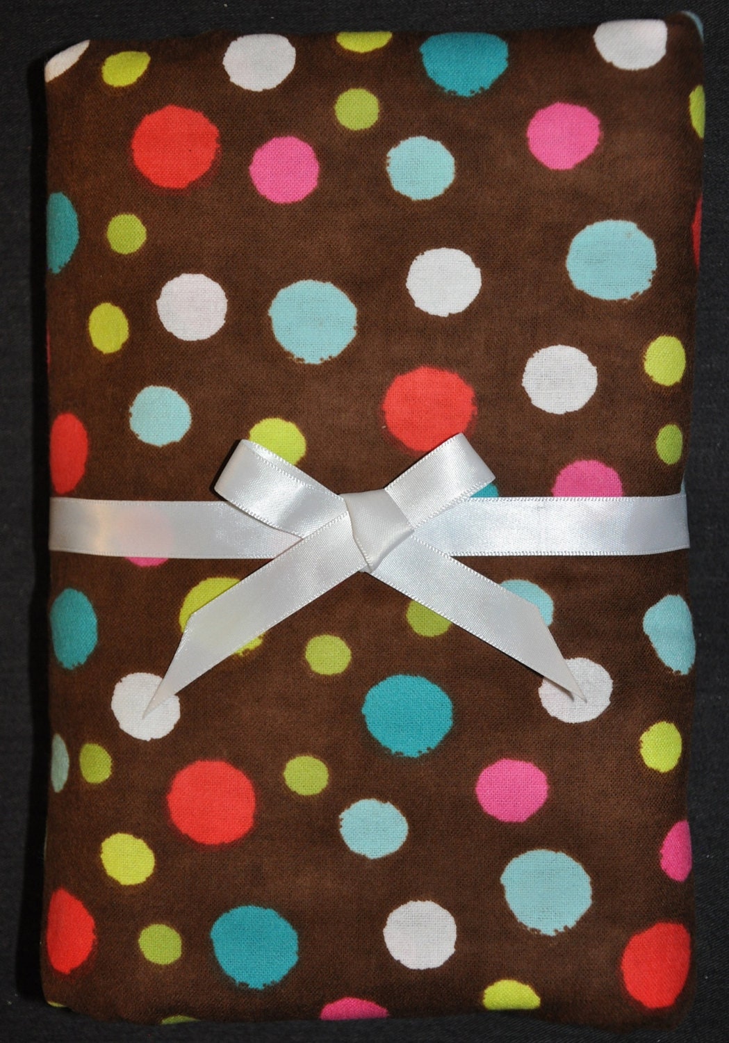 Extra Large Receiving/Swaddle Blanket-  Multicolor POLKA DOTS 40 x 40 inches