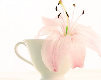 Pink Lily flower photography floral photo print botanical photograph nursery decor romantic gift for her bridal shower wall hanging pastel