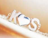 Couples Initial Necklace Personalized Monogram Heart Custom Lovers Necklace Gift for Her Anniversary Wedding GiftMothers Day