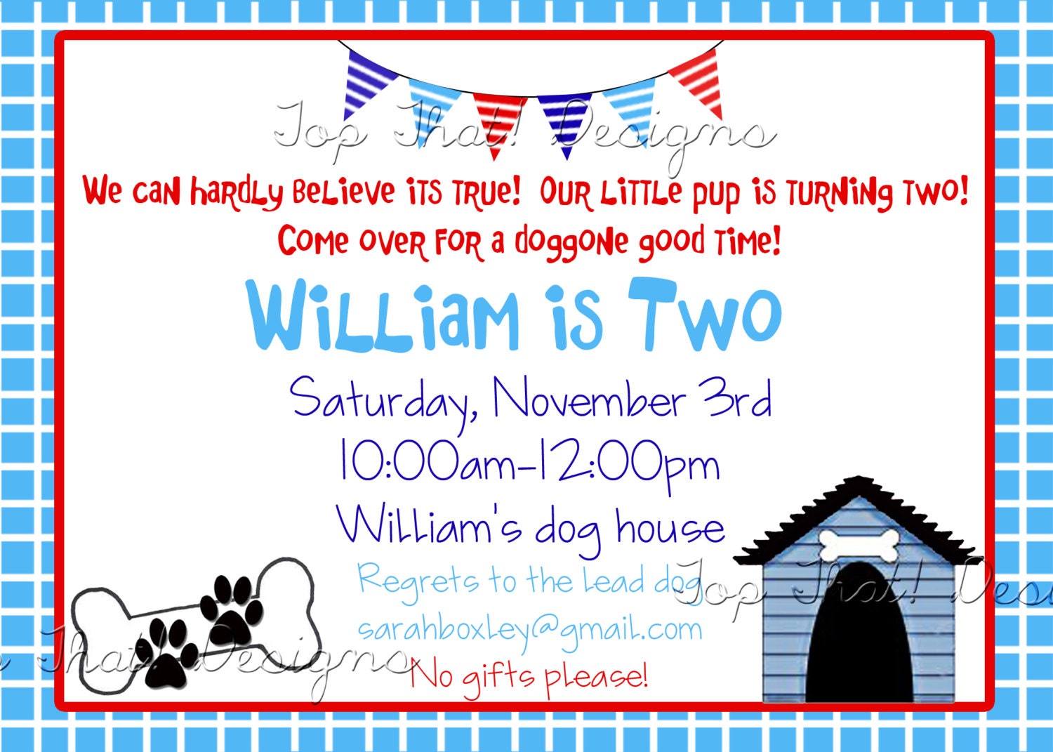 Puppy Party Invitation- Printable