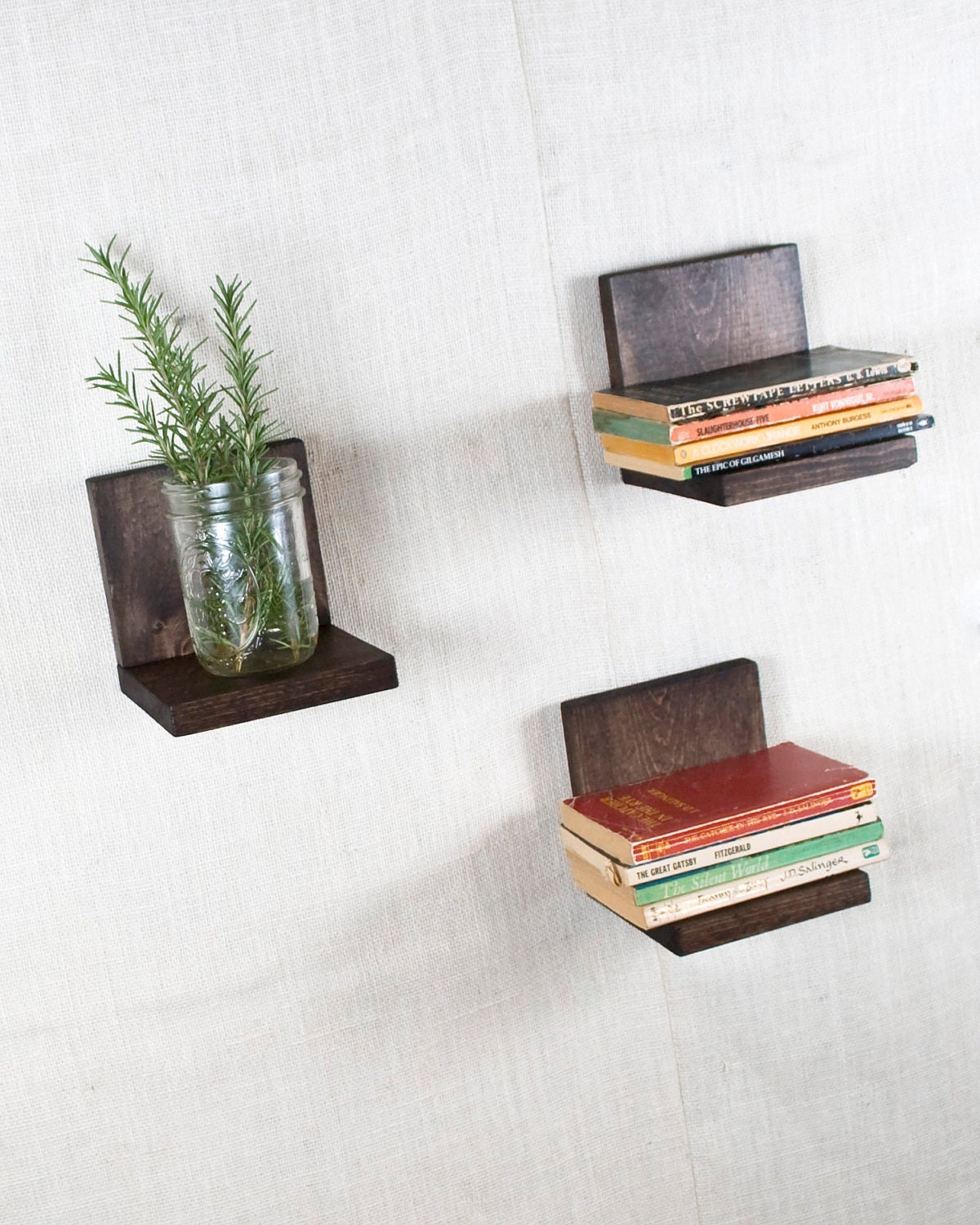 Floating Shelf - Sconce Shelf - Espresso Shelves - Wall Storage - Bookshelves - Set of 2 - Espresso- Simple Shelf