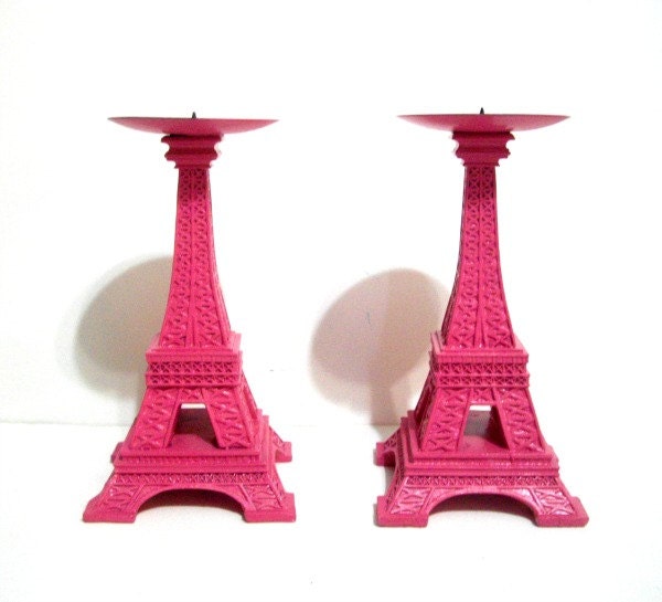 Eiffel Tower Candle Holders - Pink // Paris // Home decor