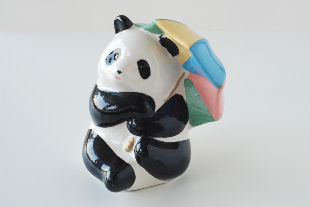 Coin Bank Panda with umbrella