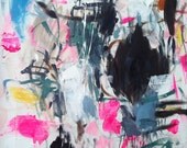 Luana searches her bag - Fine Art Giclée Print from original acrylic abstract expressionist painting - A3