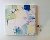 FREE SHIPPING - Icicle garden party - Original mixed media expressionist painting on canvas, 12x12 - Cristina b