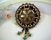 Golden Flower - Vintage Button Jewelry