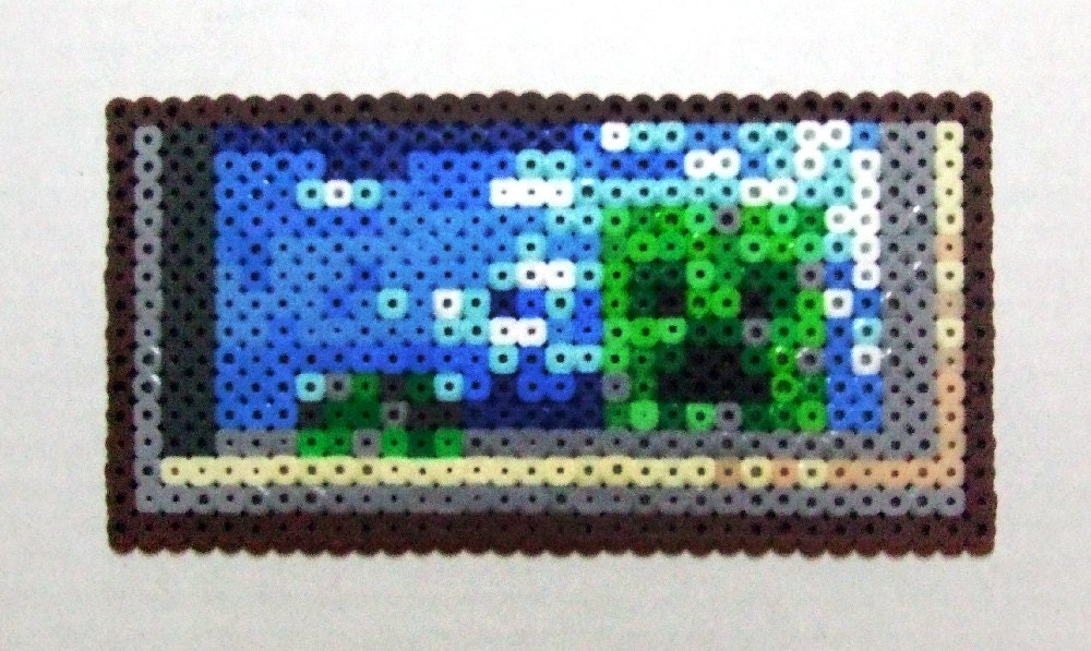 Minecraft: Creeper Painting Perler Wall Decoration